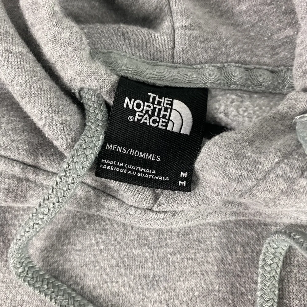 North Face Hoodie Mens Medium Gray Pullover Sweatshirt Never Stop Exploring Logo